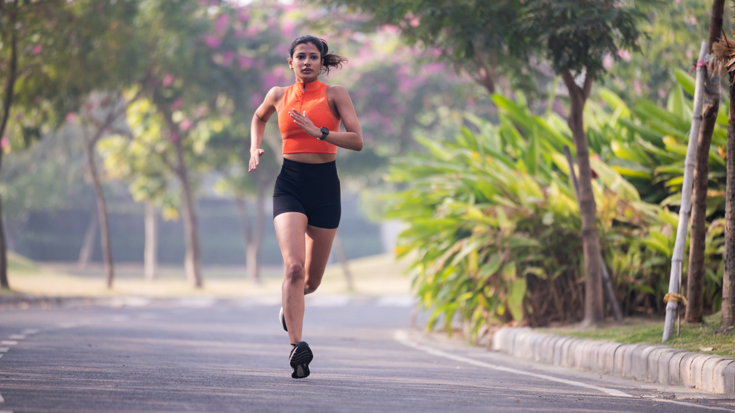 Woman running to demonstrate a common population group with relative energy deficit syndrome